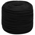 vidaXL t&ouml;&ouml;k&ouml;is, must, 8 mm, 50 m, pol&uuml;ester