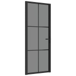 vidaXL siseuks, 83x201,5 cm, must, ESG-klaas ja alumiinium