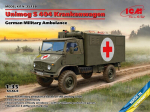Liimitav mudel ICM 35138 German Military Ambulance Unimog S 404 Krankenwagen 1/35