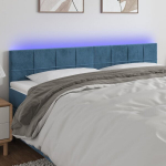 vidaXL LED-voodipeats, tumesinine, 160x5x78/88 cm, samet