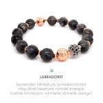 K&auml;ev&otilde;ru labradoriit, metallhelmega, 8mm
