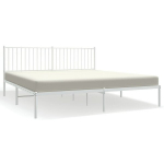 vidaXL metallist voodiraam peatsiga, valge, 183x213 cm