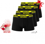 Meeste bokserid "Work", mustad puuvillased, 4 tk