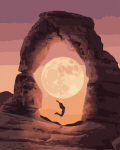 Maalimine numbrite j&auml;rgi - maalimise komplekt 40x50 cm. "Moon and Mountains"