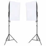 vidaXL fotostuudio komplekt valgustuse ja taustapildiga