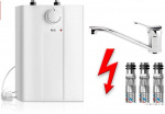 Boiler 5 l / 2kW mittesurvega - kraanikausi all klass A, AEG HUZ 5 &Ouml;KO Comfort survevaba kolmek&auml;igulise segistiga, kroom