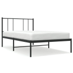 vidaXL metallist voodiraam peatsiga, must, 100x200 cm