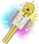 Parim kingitus lastele, juhtmevaba karaokemikrofon bluetooth s&uuml;nnip&auml;evakingitus 4-12 aastasele t&uuml;drukule poisile J&otilde;ulud j&otilde;ulusukad - kuld