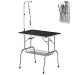 Trimmituba koertele Kokkupandav lemmikloomade hooldustool reguleeritava p&uuml;stiku, rihmade, v&otilde;rgukorvi ja l&otilde;ikep&otilde;hjaga kuni 150 kg, 90 x 60 x 75 cm, must N/A