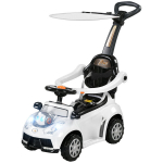 2-in-1 s&otilde;iduauto, eemaldatav varikatus, tuled, muusika, signaal, plastik ja metall, 96 x 39 x 90 cm, valge/must