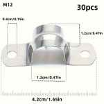 20/30tk Roostevabast Terasest Toruklambrid - J&auml;igad Metallist Rihmad Turvalisele Torude ja Kaablite Paigaldamisele, Mitmed Suurused (M10/M12/M14/M16/M20)