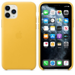 Telefoni&uuml;mbris Apple Leather Case, telefonile iPhone 11 Pro, kollane