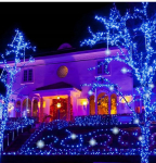J&otilde;ulukaunistuse sinised LED tuled kuusele 500 LED vilkumisfunktsiooniga