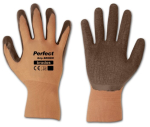 10 paari Perfect Grip pruunid lateksist kaitsekindad suurus 8 M