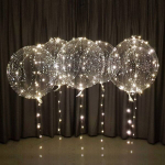 7tk Peo LED &Otilde;hupallid (Patareid Mitte Kaasas), Pulma &Otilde;hupallid 50.8 cm, 7vnt &Scaron;iltai balta