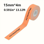 Premium Termopaberirull - 1.5cm X 0.41cm | Kleepuv, Lihtne-Print P12, P15, D30 jaoks., skaidrios spalvos