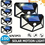 Staaricc 6/4/1 tk P&auml;ikesevalgustid 100 LED Liikumisanduriga V&auml;li Aiavalgustid., 4 vnt