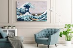 Maal Suur laine Kanagawas Hokusai Katsushika, 80x120cm