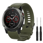 Nutikell 26MM 22MM 20MM Pehme Silikoon K&auml;ekellarihm Garmin Fenix jaoks, Alyvuogių žalia