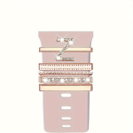 Nutikell Kuuma 2024 Uus L&auml;ikiv T&auml;ht Kellarihma R&otilde;ngad, Luksuslikud Rhinestone Kaunistused 5tk T&auml;ht Kellarihma R&otilde;ngad Sobivusega Samsung Garmin Nutikell (A-Z)., Rose Golden