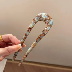 Elegantne Vintage U-kujuline Juukseklamber: Atsetaatmaterjal, Sobib 14+ Vanusele, Oranžinės gėlės