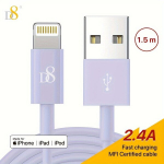 D8 MFi Sertifitseeritud Kiire Laadimine USB A Lightning Kaabel., Violetinė