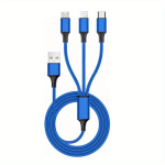 3-&uuml;hes USB Laadimiskaabel MFi Sertifitseeritud, Mitut Seadet Sobiv, Mėlyna