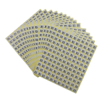 &Uuml;ks pakk riietusesuuruse kleebiseid, 15 lehte &uuml;mmargusi riietusekleebiseid, 14 suurust (XS/S/M/L/XL/XXL/XXXL) 1980 t&uuml;kki &uuml;he paki kohta (1.52 cm)., XS