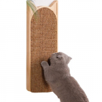 Puidust Kass Kraapimispost Seinale Paigaldatav K&otilde;rvakujuline Kraapimislaud Sisaliga., Ilgis 45 cm P 16 cm