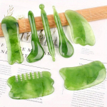 7-osaline Mesilasvaha Gua Sha Massaažikomplekt N&auml;o- ja Silmahoolduseks, Žalias