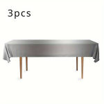 1-3tk Plastikust &Uuml;hekordsed Lauakatted - Tahke V&auml;rv, Masinkootud, Ristk&uuml;likukujuline, Paksendatud & Suurendatud, J&otilde;uludepidu - 137x183CM., Sidabrinė pilka - 3vnt