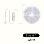 USB LED riba valgus, iseliimitav, paindlik, DIY valgustus., Baltas