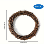 Rotangist linnupesa, 6 tk,, 6 vnt 15 cm / 5,90 colių