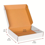 30tk Valge Mitmekesised Saadaval Postisaatmise Pakendkarbid, Lainepapist Karbid., 27,94*20,32*5,08 cm