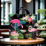Paksemad Musta Flamingo Plastikust Kandekotid 40CM Mitmeotstarbeline., 10 vnt Elegant Black Flamebird