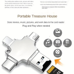 Sobib IOS adapter Android Huawei Type-C mobiiltelefoni nelja-&uuml;hes multifunktsionaalne kaardilugeja TF kaart USB 2.0.