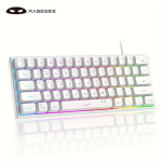 MageGee TS91 Mini 60% klaviatuur RGB-taustvalgusega, Baltas