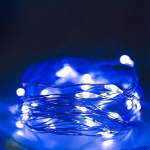 1tk Led Vasktraadi Lambikett, Patarei Karbiga, Dekoratiivvalgustus., Sinine