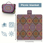 Boho Mandala Piknikutekk: Veekindel Voltitav V&auml;lismatt Pol&uuml;estrist., 5 spalva