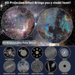 Janna Planetaariumi t&auml;heprojektor, Galaxy projektor, realistlik t&auml;histaeva &ouml;&ouml;valgus 12 filmiplaadiga,