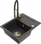 Graniidist k&ouml;&ouml;givalamu Mexen Enzo koos segisti ja sifooniga, Black granite+Black/Gold