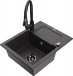 Graniidist k&ouml;&ouml;givalamu Mexen Enzo koos segisti ja sifooniga, Black granite+Black