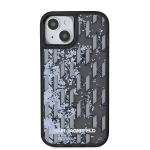 Must musta iPhone 15 &uuml;mbris Karl Lagerfeldi monogrammiga