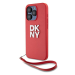 DKNY PU Nahast ja Silikoonist Tagakaas K&auml;epaelaga iPhone 15 Pro Max-ile Punane