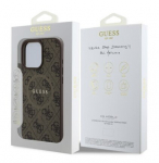 Guess GUHMP16LG4GFRW iPhone 16 Pro 6.3" brązowy|brown hardcase 4G Ring Classic Logo MagSafe