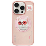 Etui Nimmy Glasses Cool Cat MagSafe do iPhone 16 Pro Max r&oacute;żowy