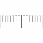 vidaXL kumerate otstega aed, teras, 3,4 x 0,6 m, must