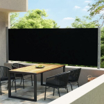 vidaXL lahtit&otilde;mmatav terrassi k&uuml;lgsein, 600 x 160 cm, must