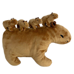 Aplikatsioonid, kaunistused, kleebised, Capybara pl&uuml;&uuml;sis m&auml;nguasi 4 n&auml;rilise beebiga t&uuml;drukutele poistele kingitused