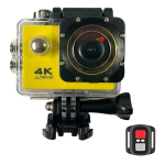 iWear K1 Ultra HD 4K 16Mpix Wi-Fi Sport Kaamera koos 2'' LCD Kaugjuhtimisseadmest & 8x Kinnituss&uuml;steemist Kollane